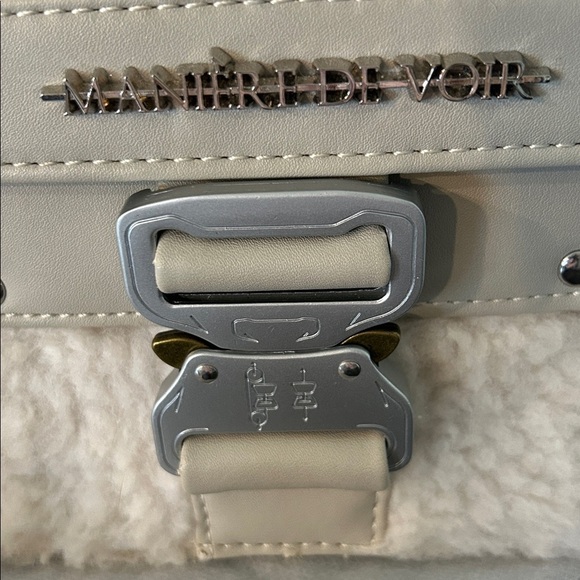 MANIERE DE VOIR Shearling & Leather Bag - Picture 12 of 15